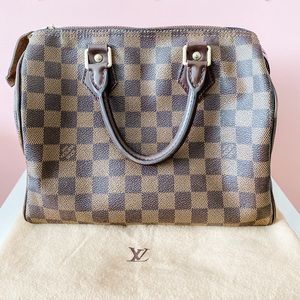 Authentic Louis Vuitton Speedy 25 Damier Ebene with dust bag